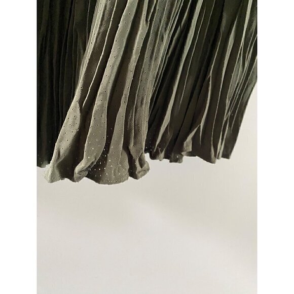 Allsaints Laze Dress Small 2 Piece Sweater Midi Slip Dress Utility Green Lined - Picture 6 of 15